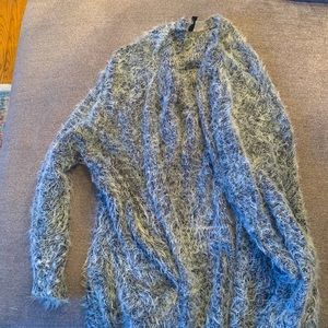 Fluffy long cardigan